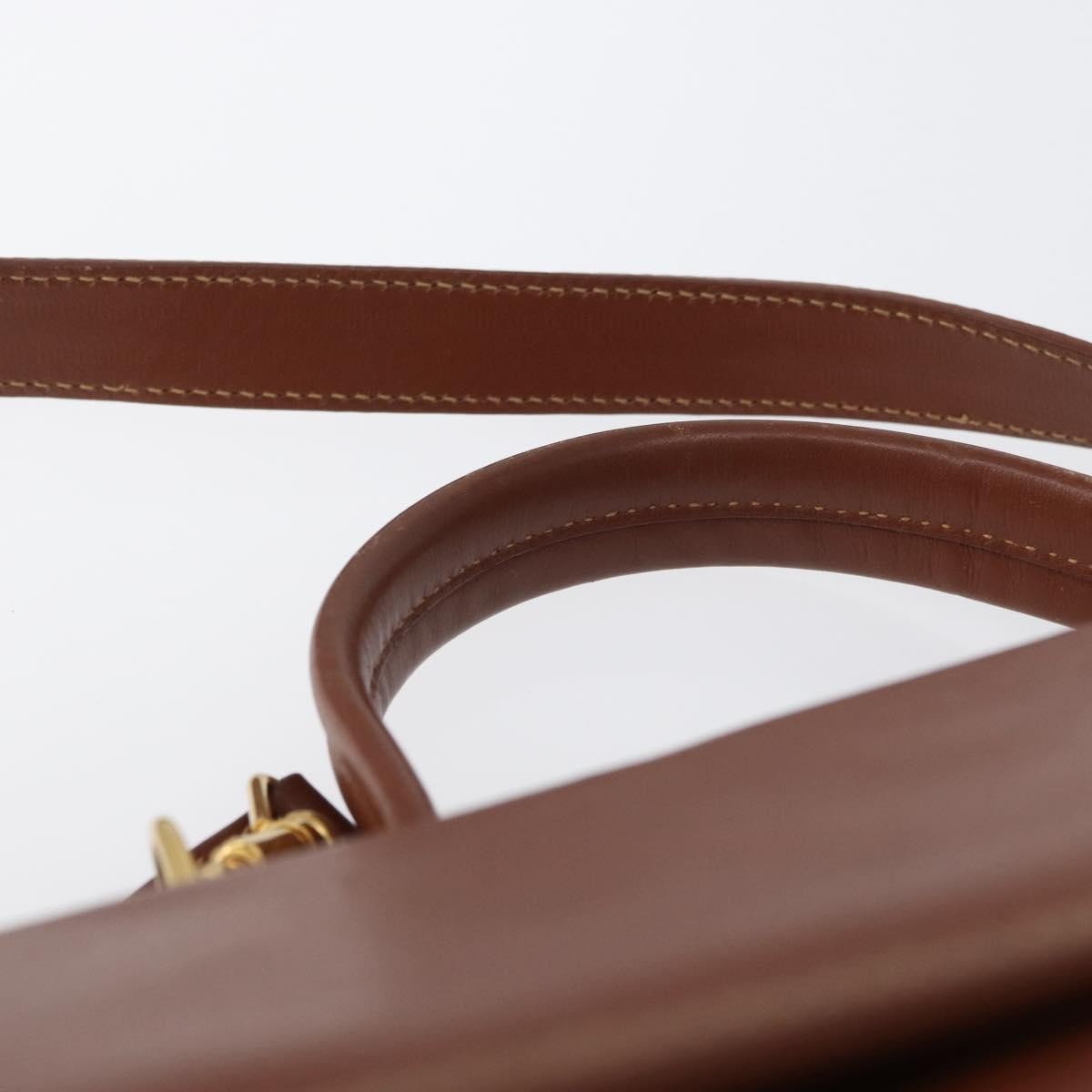 Gucci Vintage Leather Brown Leather Handbag (Pre-Owned)