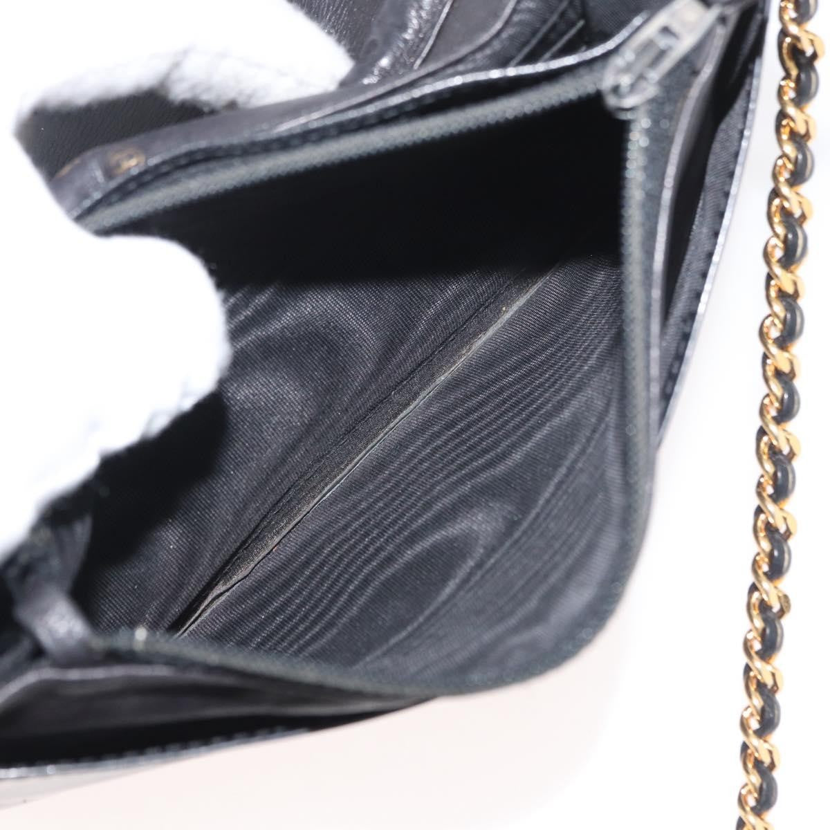 Chanel Vintage Cc Wallet On Chain Patent Black Patent_Leather Shoulder Bag Bag (Pre-Owned)