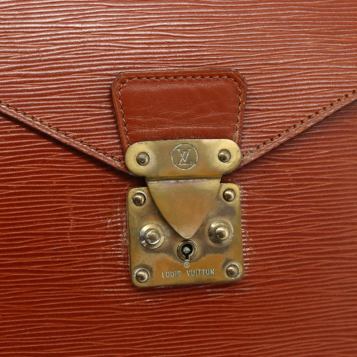 Louis Vuitton Porte-Documents Senateur Epi Leather Brown Leather Clutche & Pouche Bag (Pre-Owned)