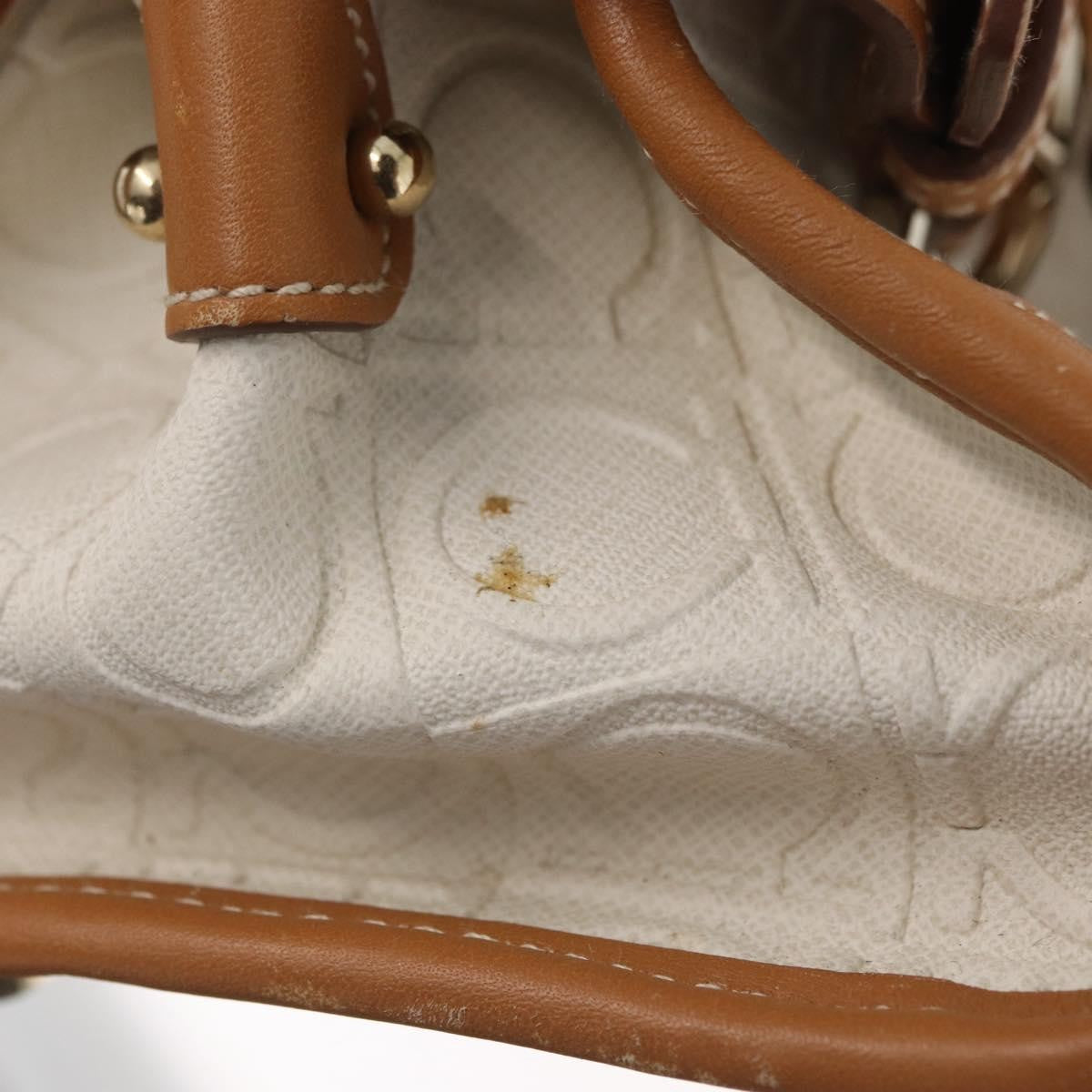 Salvatore Ferragamo Gancini Top Handle Canvas White Pvc Handbag (Pre-Owned)