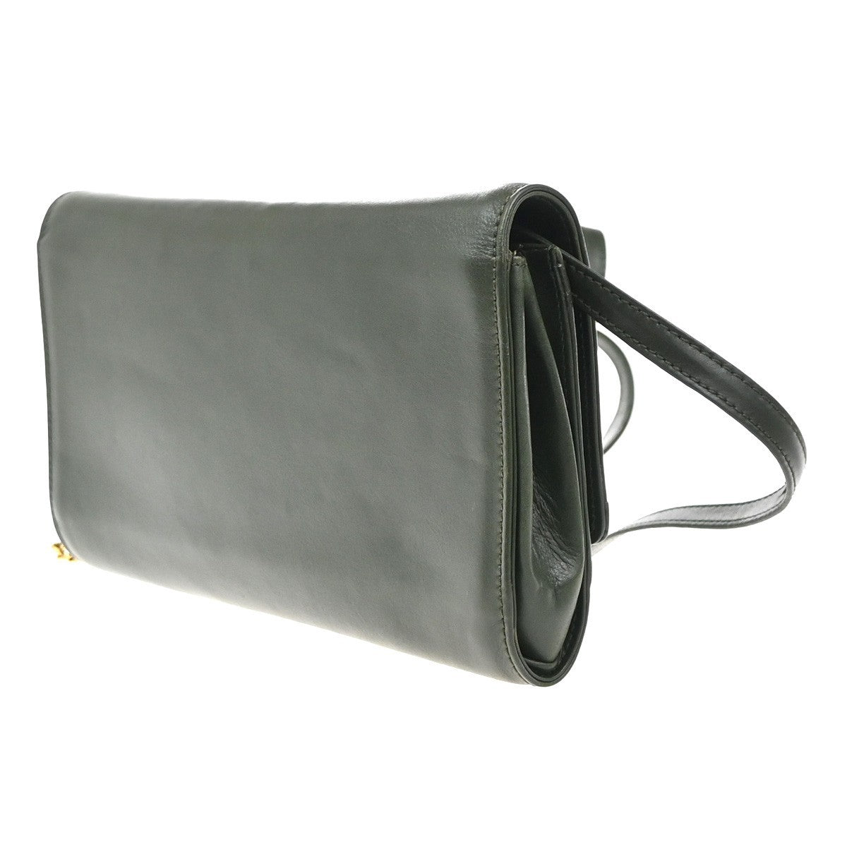 Celine Vintage Leather Green Leather Shoulder Bag Bag (Pre-Owned)