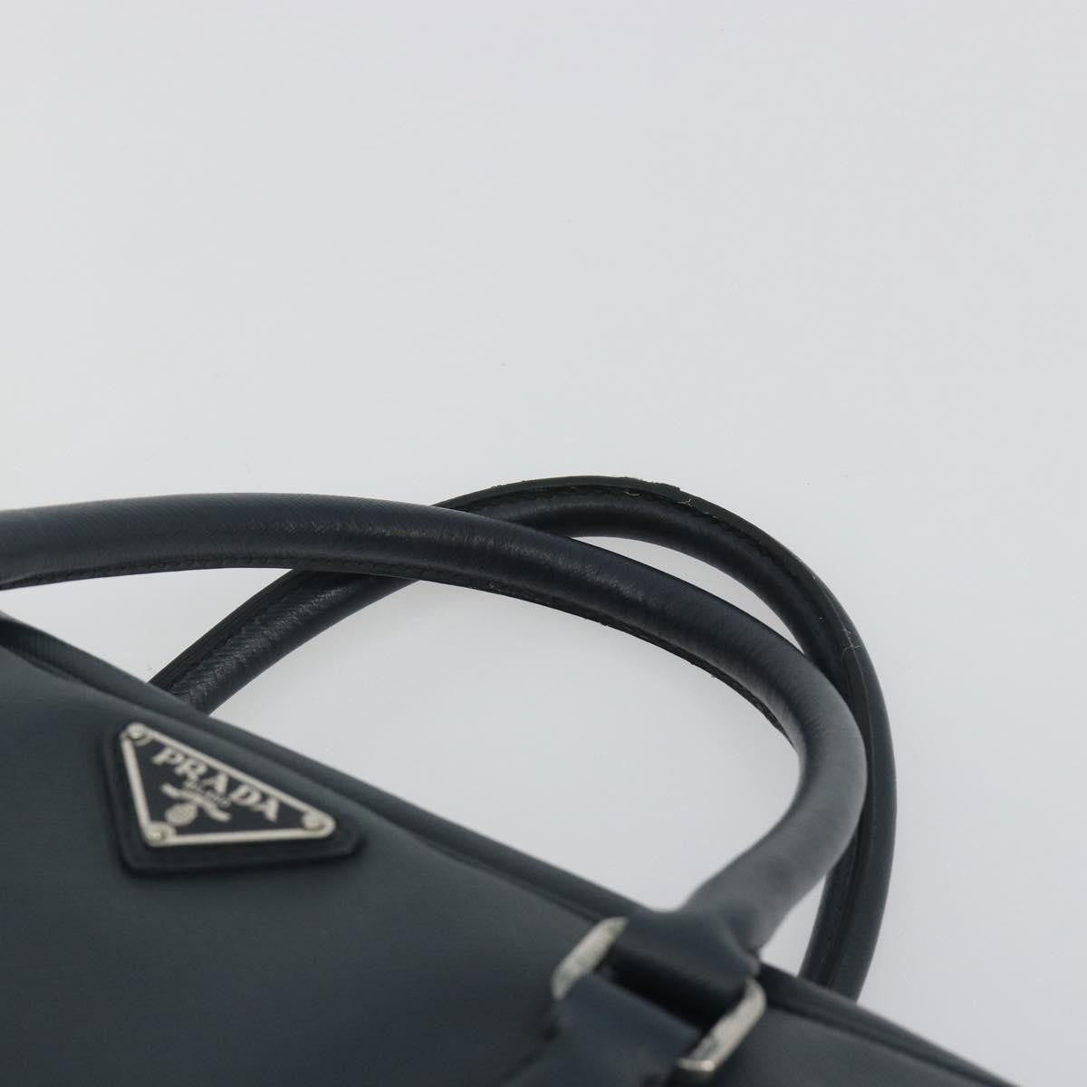 Prada Zip Around Saffiano Leather Navy Leather Briefcase Bag (Pre-Owned)