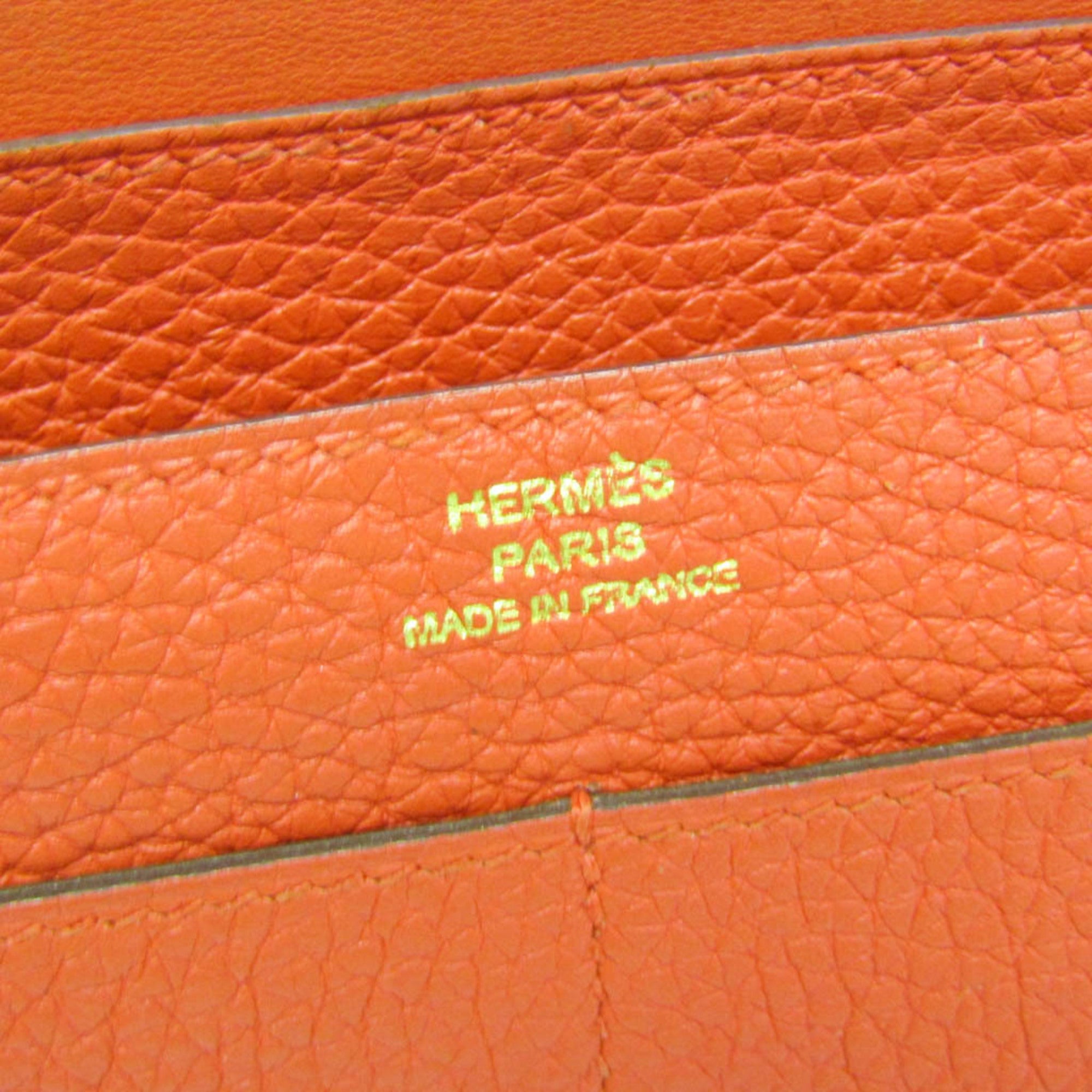 Hermes Dogon Duo Combined Leather Red Leather Wallets Accessory (Pre-Owned)