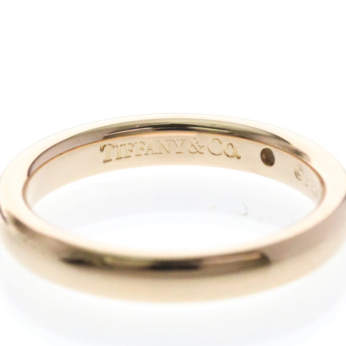 Tiffany & Co. Elsa Peretti 1 Diamond Stacking Band 18K Rose Gold With Diamond Gold Pink_Gold Ring Jewelry (Pre-Owned)