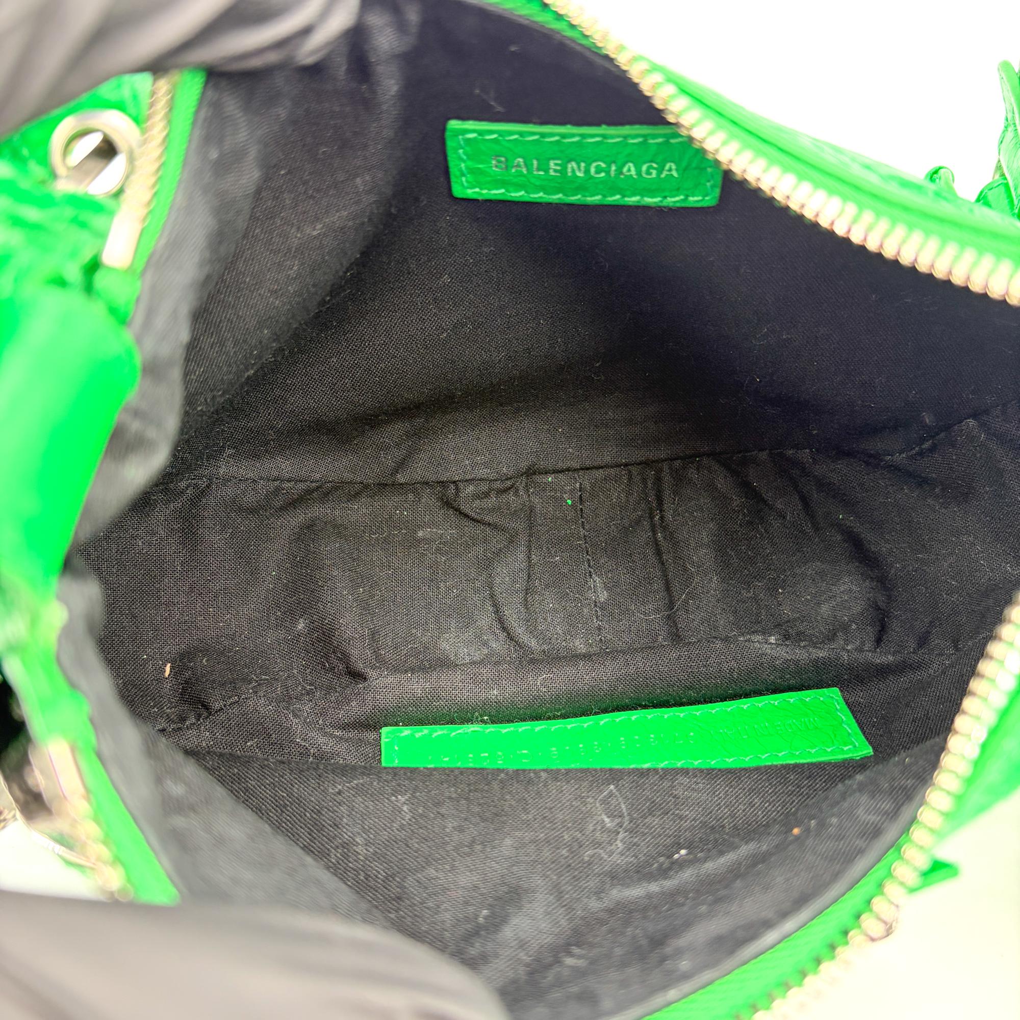Balenciaga Le Cagole Giant Spikes Leather Green Leather Shoulder Bag Bag (Pre-Owned)