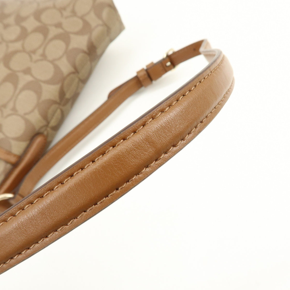 Coach Shoulder Canvas Brown Canvas Handbag (Pre-Owned)