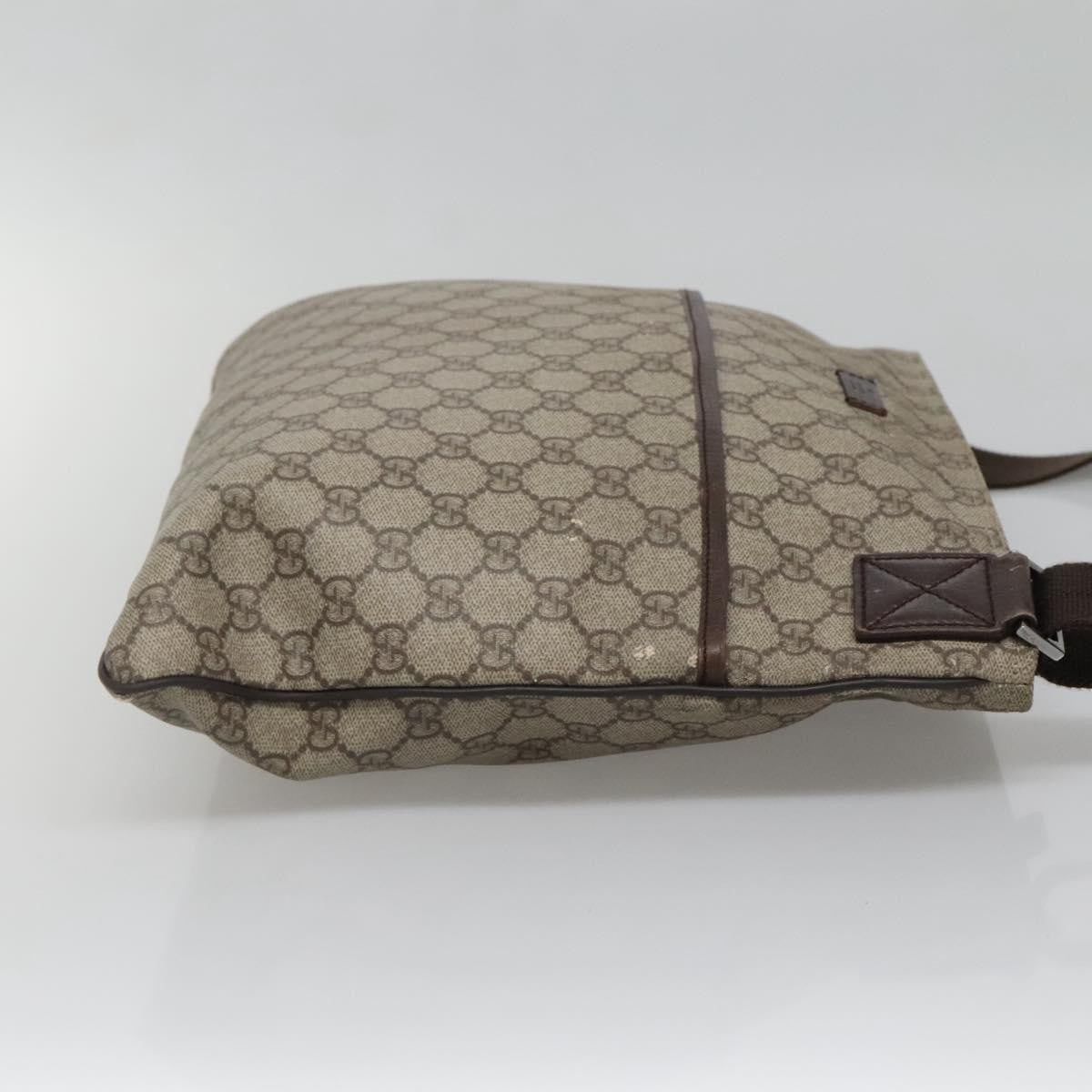 Gucci Zip Top Messenger Gg Coated Canvas Beige Canvas Shoulder Bag Bag (Pre-Owned)