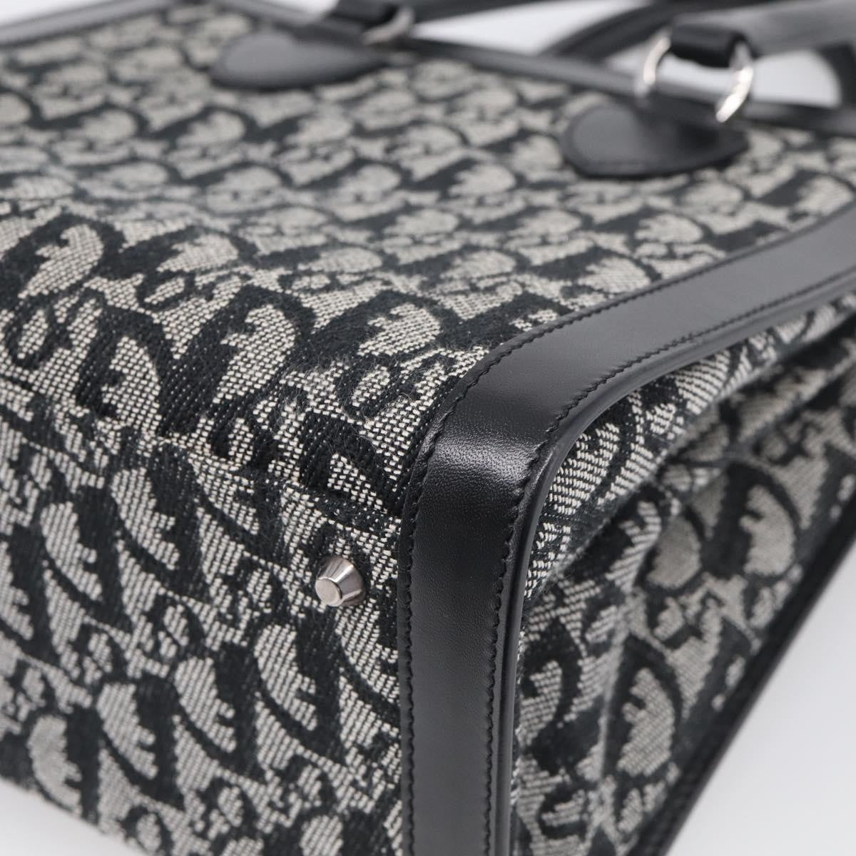 Christian Dior Vintage Trotter Pocket Diorissimo Canvas Black Canvas Tote Bag Bag (Pre-Owned)