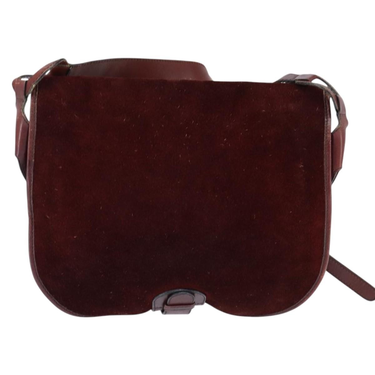 Balenciaga Shoulder Suede Burgundy Suede Shoulder Bag Bag (Pre-Owned)