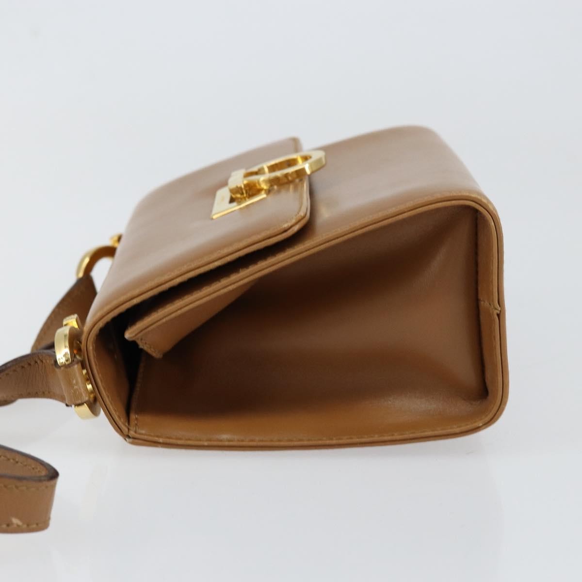 Salvatore Ferragamo Gancini Leather Brown Leather Shoulder Bag Bag (Pre-Owned)
