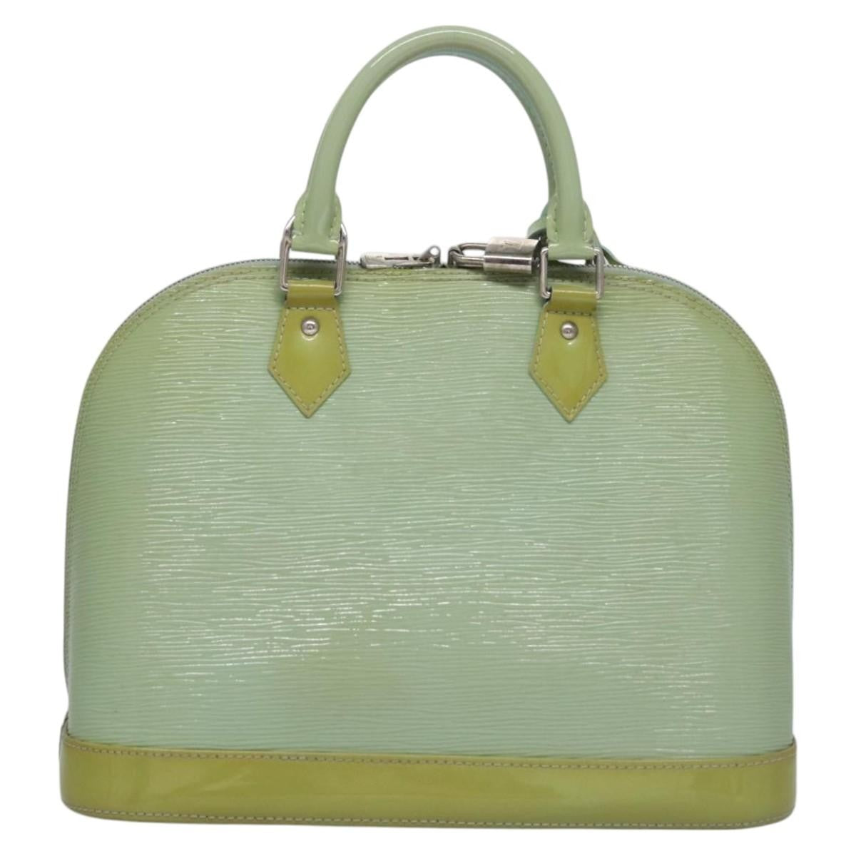Louis Vuitton Alma Electric Epi Leather Green Patent_Leather Handbag (Pre-Owned)