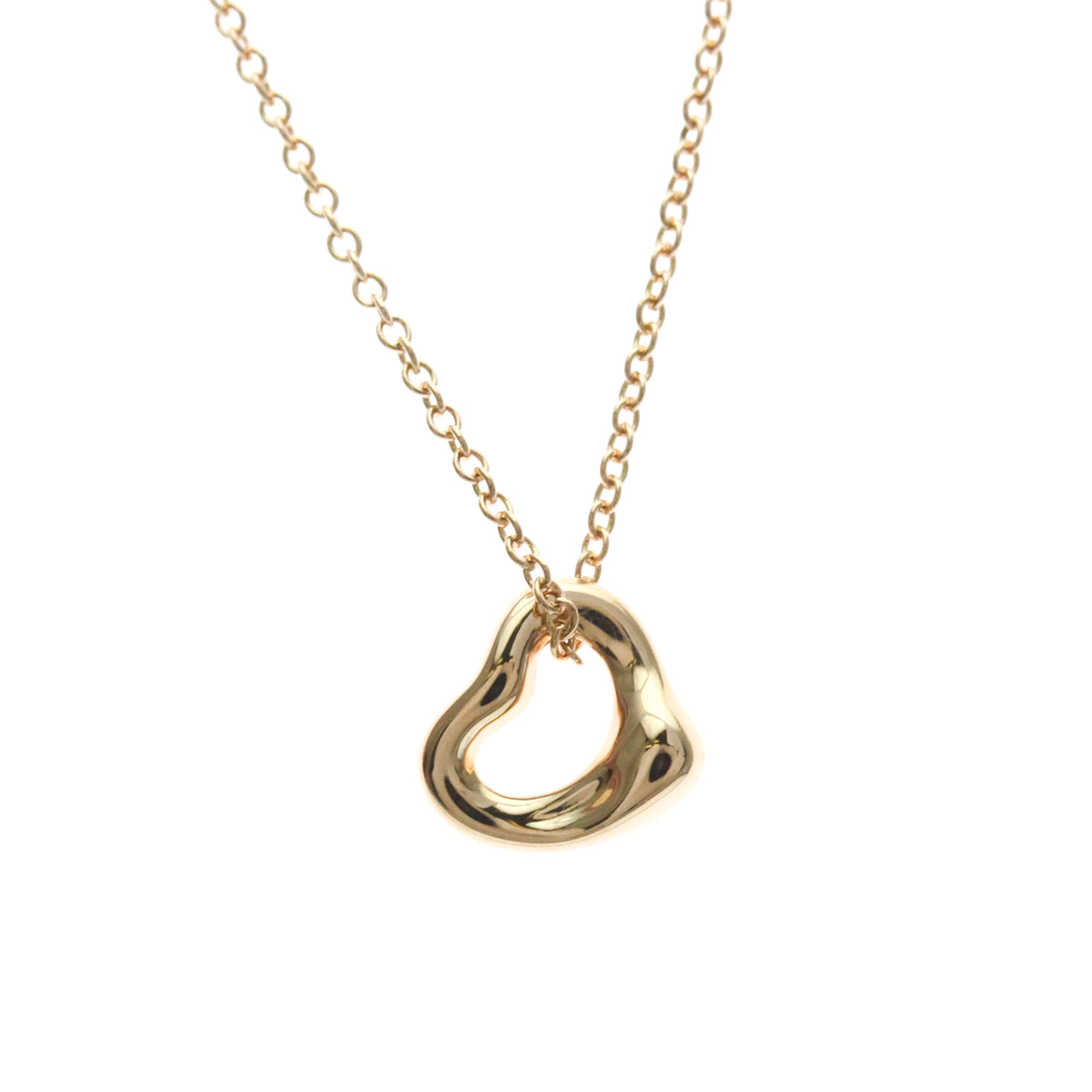Tiffany & Co. Elsa Peretti Open Heart Pendant 18K Rose Gold Gold Pink_Gold Necklace Jewelry (Pre-Owned)
