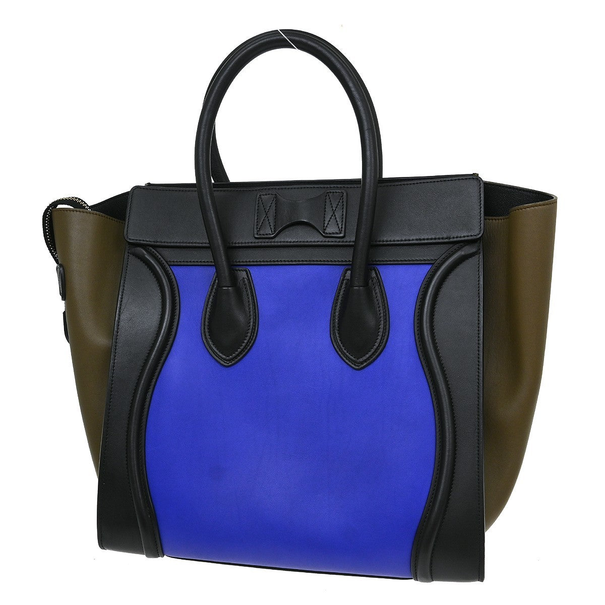 Celine Tricolor Luggage Leather Blue Leather Handbag (Pre-Owned)