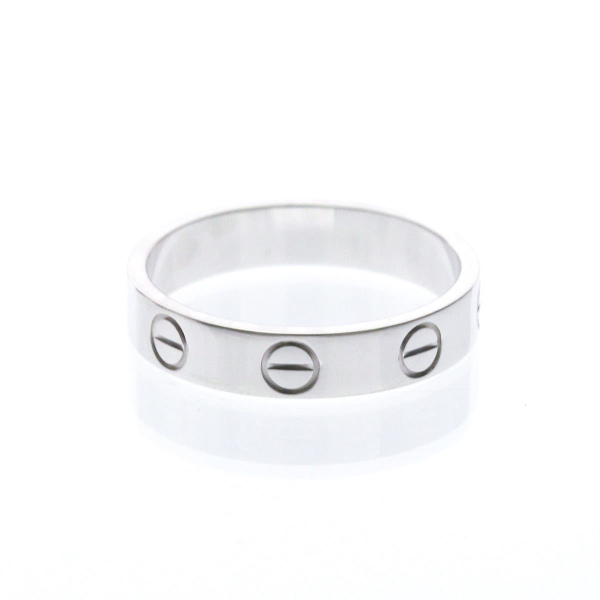 Cartier Love Band 18K White Gold Silver White_Gold Ring Jewelry (Pre-Owned)