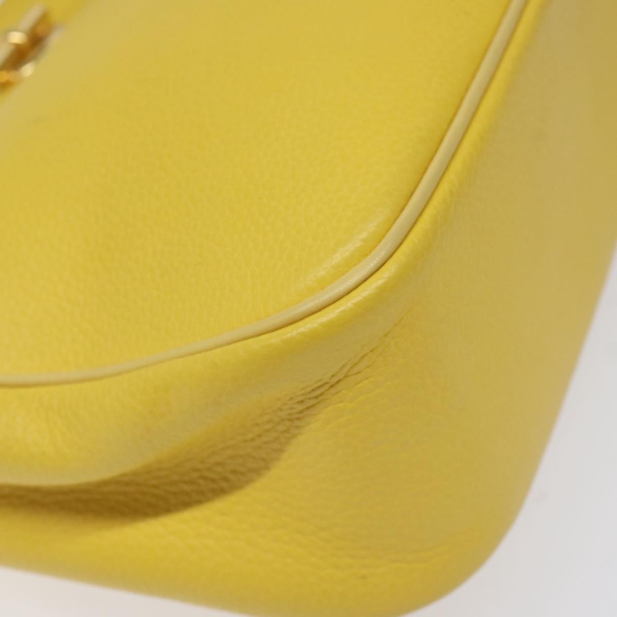 Celine Vintage Leather Yellow Leather Shoulder Bag Bag (Pre-Owned)