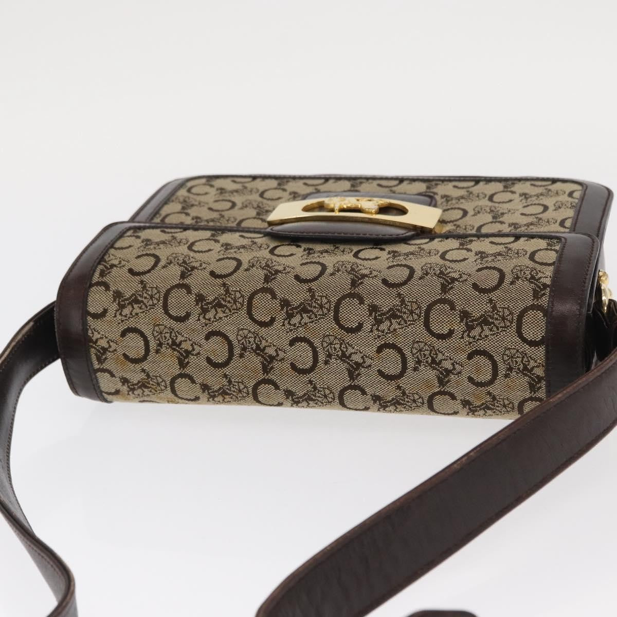 Celine Vintage Horse Carriage C Macadam Canvas And Leather Beige Canvas Shoulder Bag Bag (Pre-Owned)