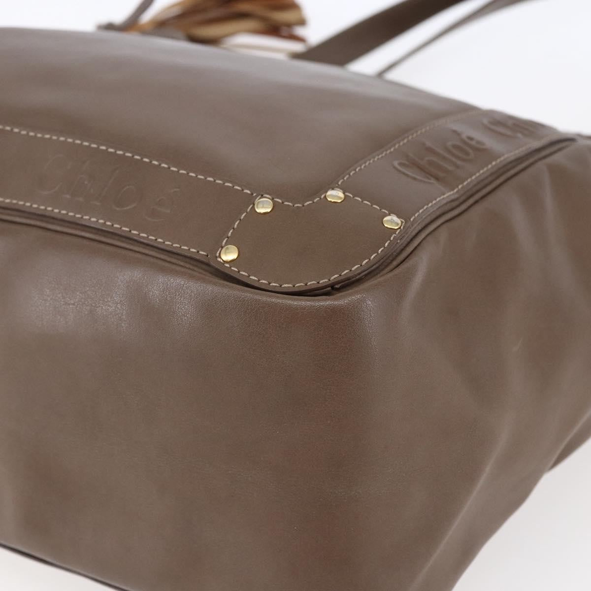Chloe Eden Leather Brown Leather Tote Bag Bag (Pre-Owned)