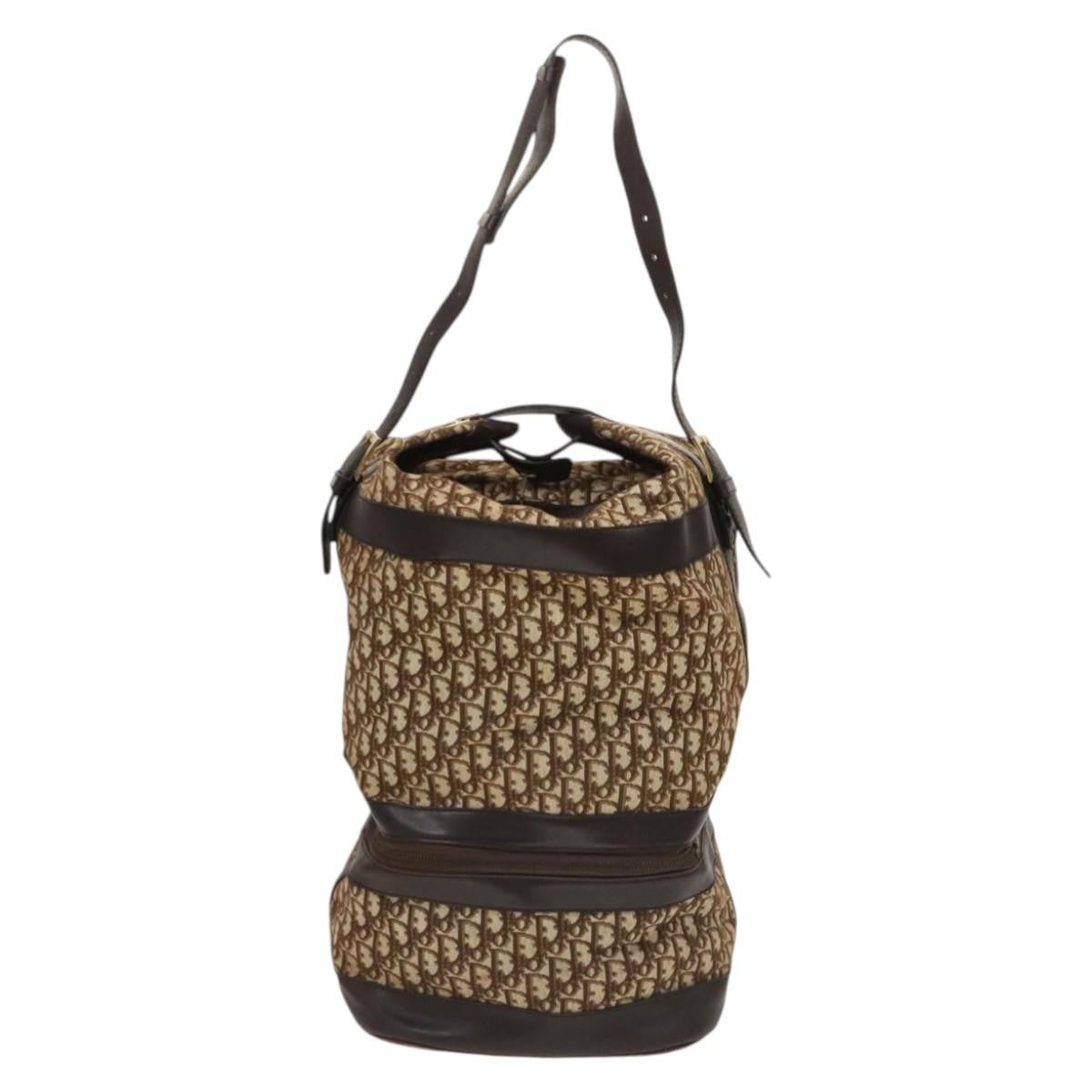 Christian Dior Vintage Trotter Street Chic Pocket Hobo Diorissimo Canvas Brown Canvas Shoulder Bag Bag (Pre-Owned)