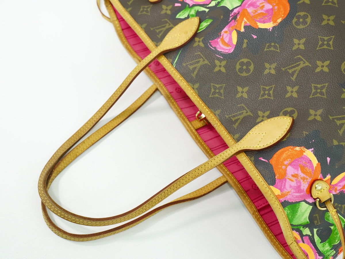 Louis Vuitton Neverfull Limited Edition Monogram Roses Brown Canvas Tote Bag Bag (Pre-Owned)