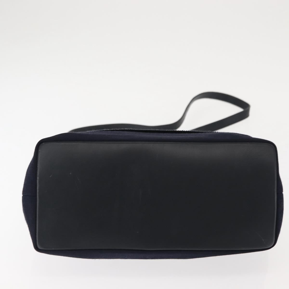 Salvatore Ferragamo Vala Canvas Navy Canvas Handbag (Pre-Owned)