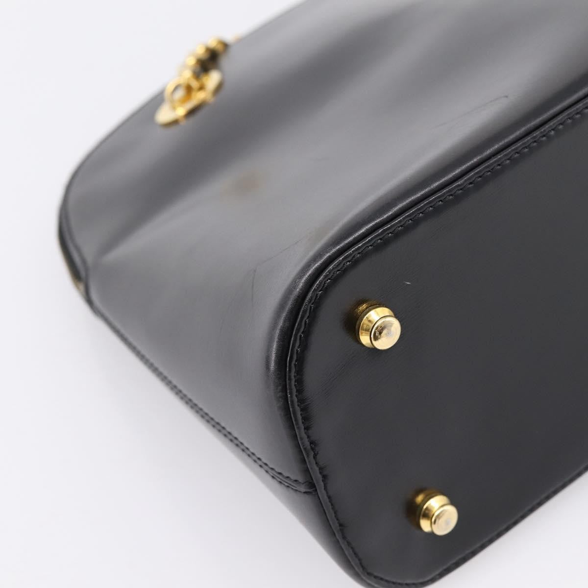 Celine Shoulder Leather Black Leather Shoulder Bag Bag (Pre-Owned)