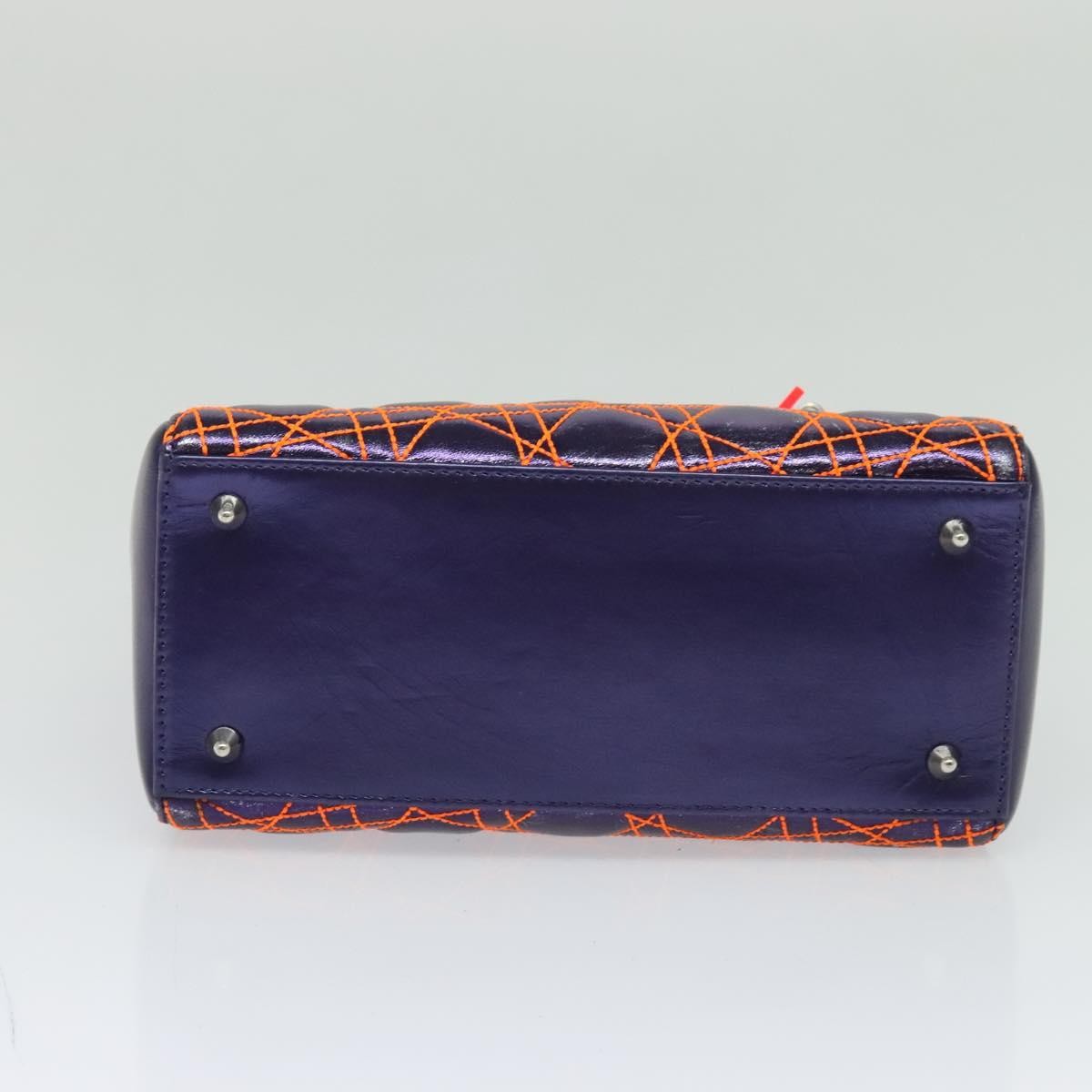 Christian Dior Lady Dior Purple Leather Handbag (Pre-Owned)