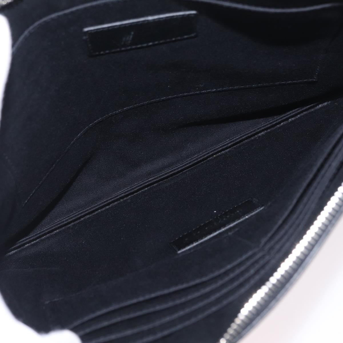 Saint Laurent Letters Zip Clutch Leather Black Leather Clutche & Pouche Bag (Pre-Owned)