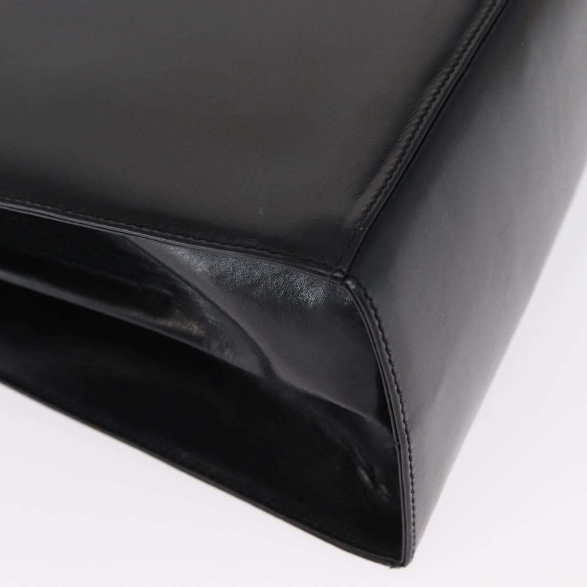 Salvatore Ferragamo Convertible Top Handle Leather Black Leather Handbag (Pre-Owned)