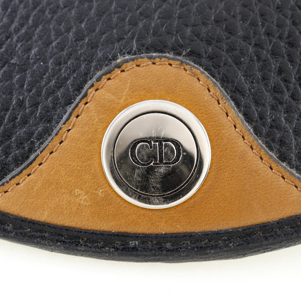 Christian Dior Cd Shoulder Bag Leather Black Leather Shoulder Bag Bag (Pre-Owned)