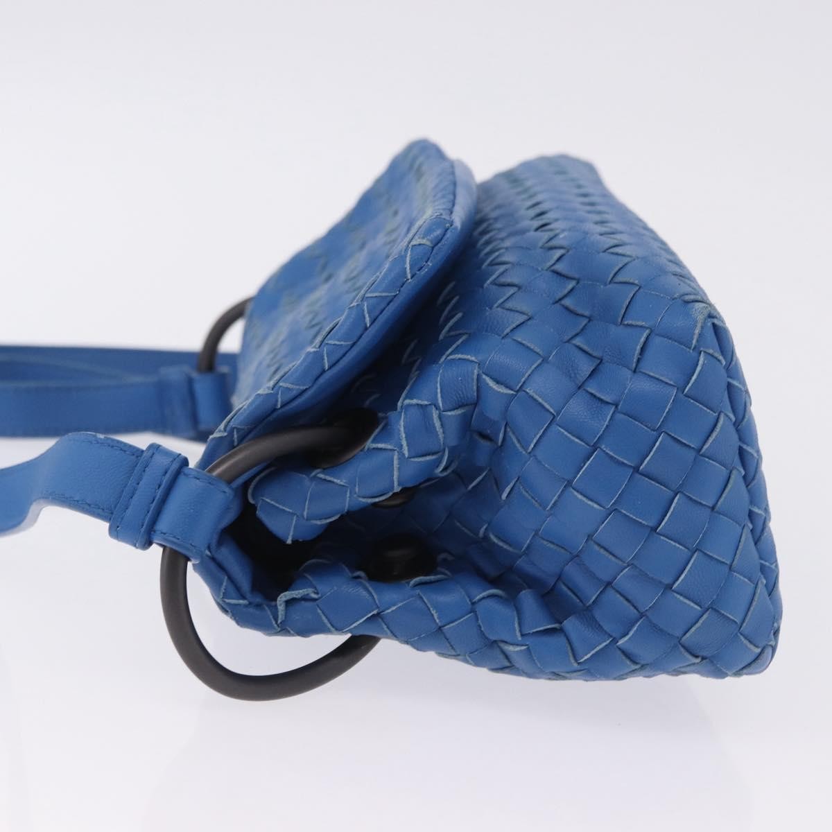 Bottega Veneta Adjustable Flap Intrecciato Nappa Blue Leather Shoulder Bag Bag (Pre-Owned)