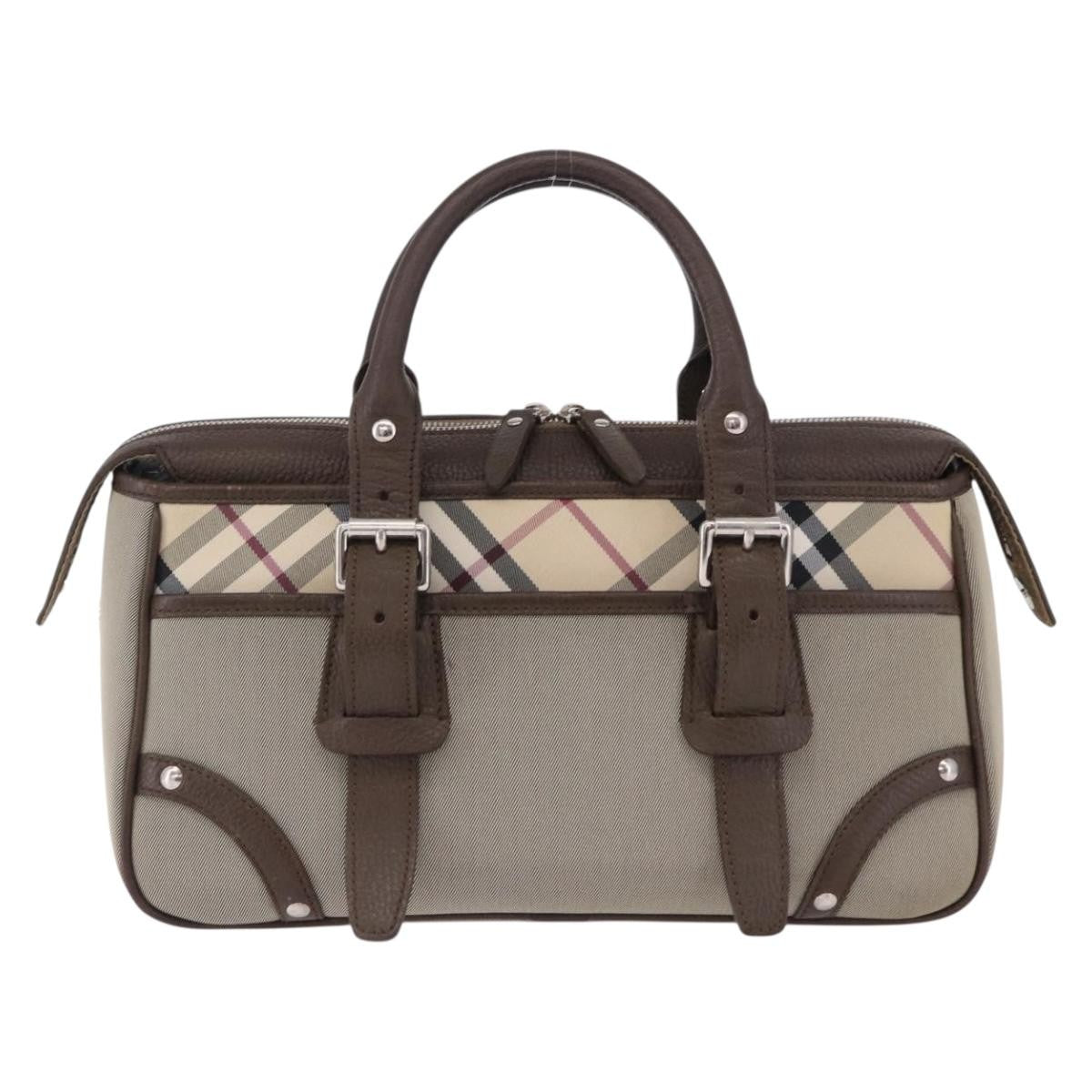 Burberry Nova Check Canvas Brown Canvas Handbag (Pre-Owned)