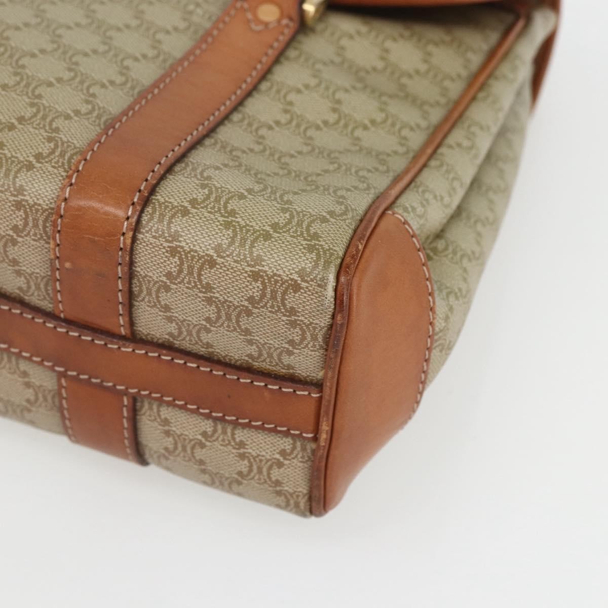 Celine Vintage Macadam Canvas And Leather Beige Canvas Handbag (Pre-Owned)