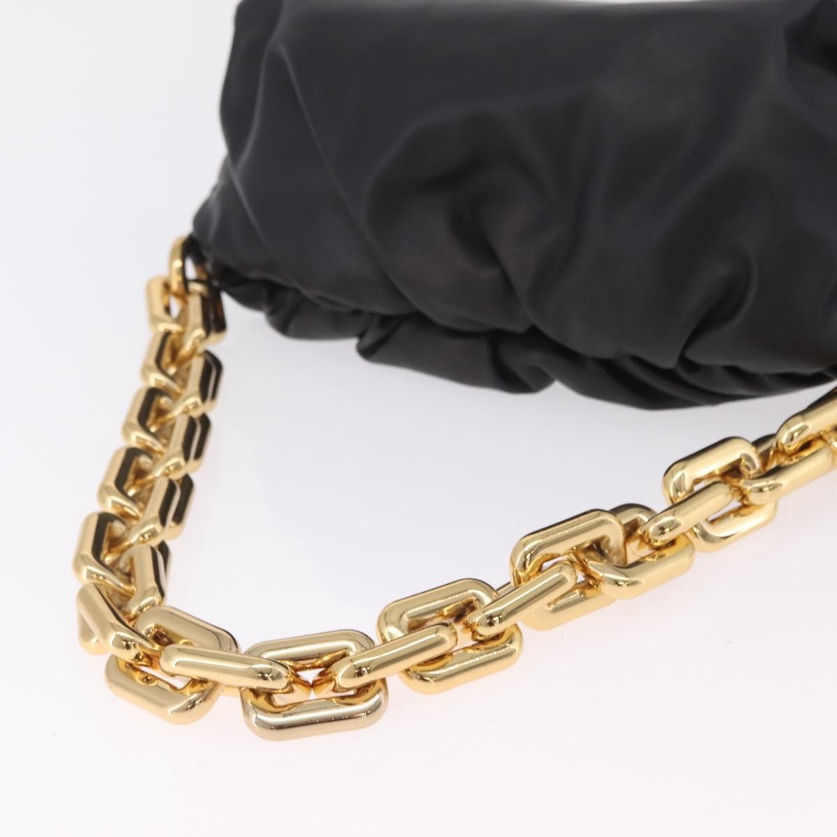 Bottega Veneta The Chain Pouch Leather Black Leather Clutche & Pouche Bag (Pre-Owned)