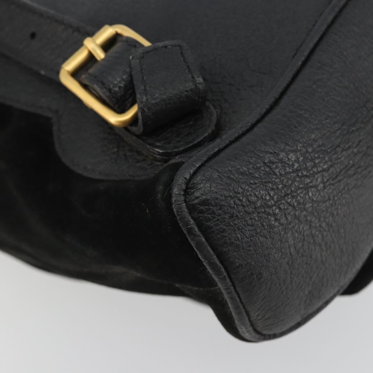 Gucci Gucci Bamboo Daim Black Suede Backpack Bag (Pre-Owned)