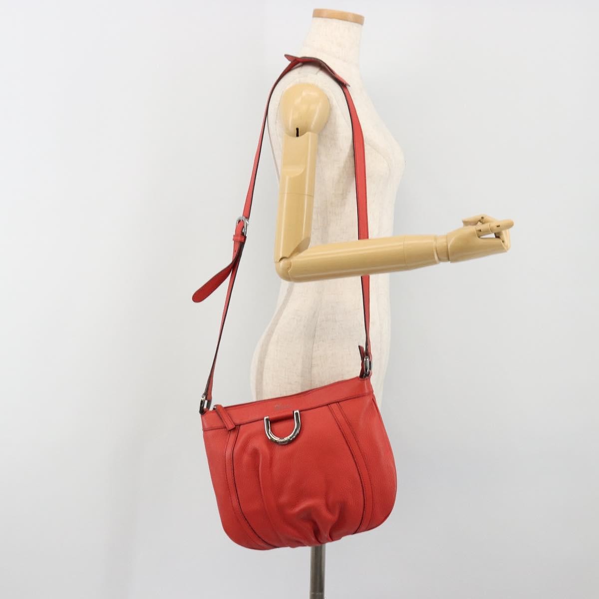 Gucci Abbey Leather Red Leather Shoulder Bag Bag (Pre-Owned)