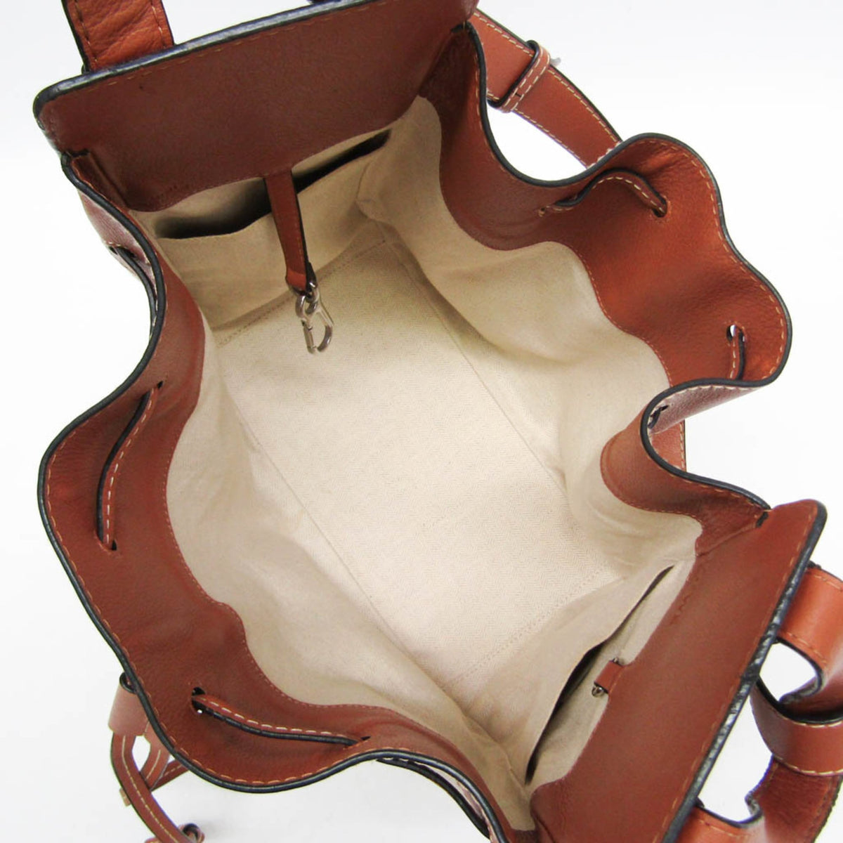 Loewe Hammock Leather And Canvas Brown Leather Handbag (Pre-Owned)