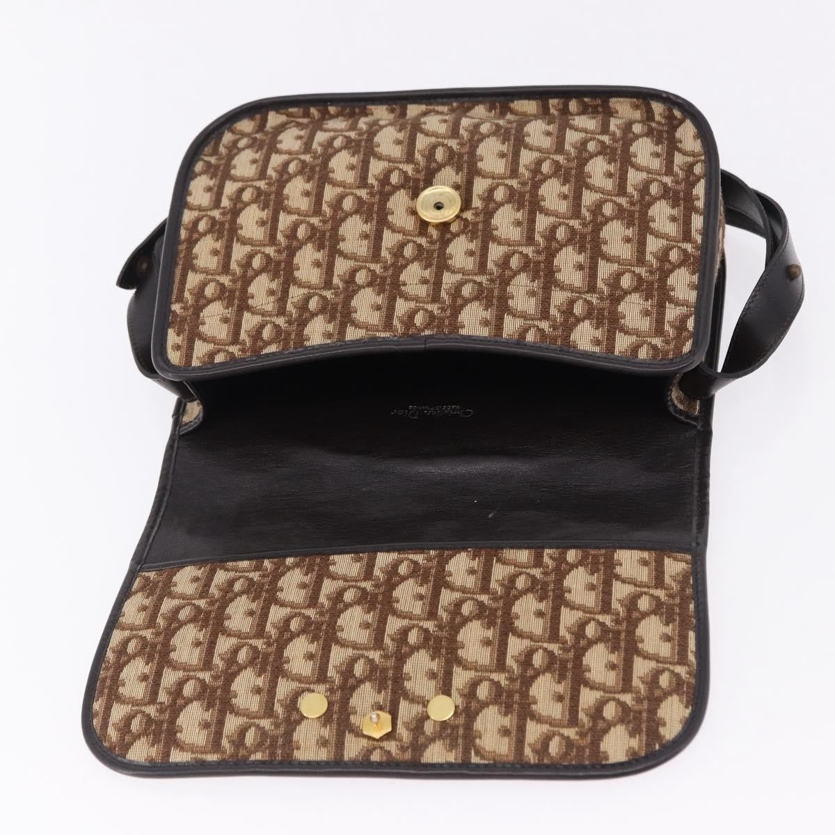 Christian Dior Trotter Shoulder Bag Sequins Beige Canvas Shoulder Bag Bag (Pre-Owned)