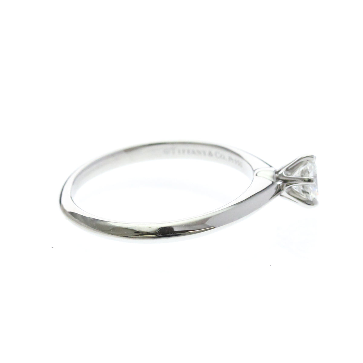 Tiffany & Co. Tiffany Setting Solitaire Platinum With Rbc Diamond G/Vvs2 Silver Platinum Ring Jewelry (Pre-Owned)