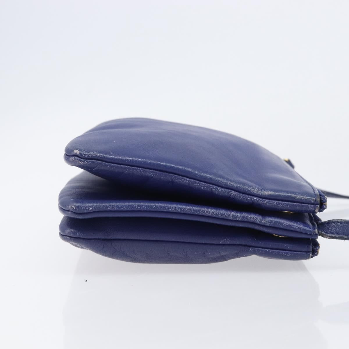 Celine Trio Leather Blue Leather Crossbody Bag Bag (Pre-Owned)