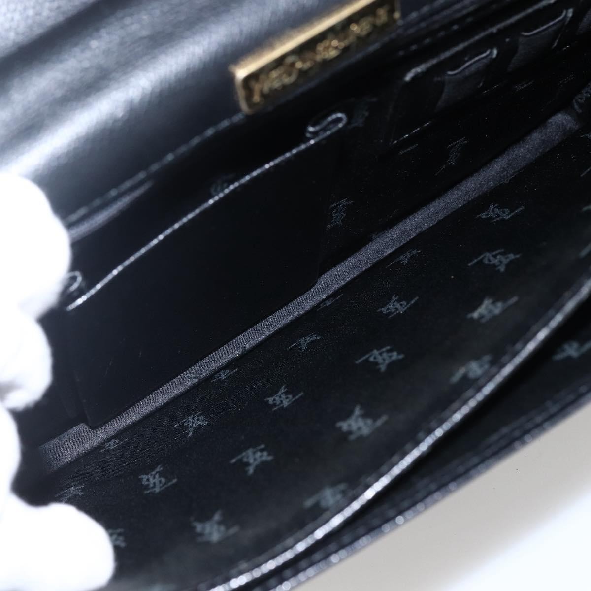 Saint Laurent Handbag Leather Black Leather Handbag (Pre-Owned)