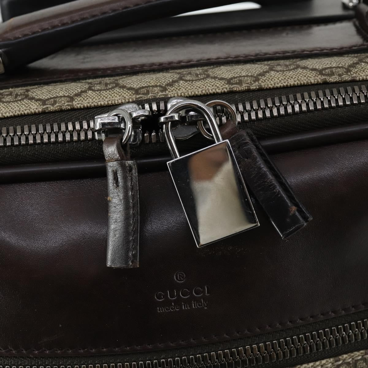 Gucci Web Trolley Rolling Luggage Gg Coated Canvas Beige Pvc Travel Bag Bag (Pre-Owned)