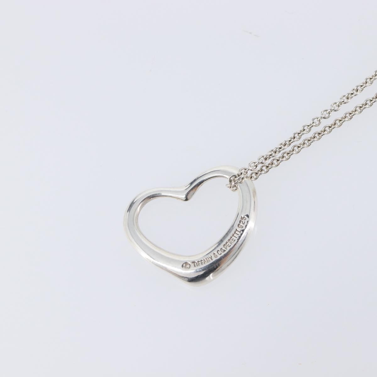 Tiffany & Co. Elsa Peretti Open Heart Pendant Sterling Silver Silver Silver Necklace Jewelry (Pre-Owned)