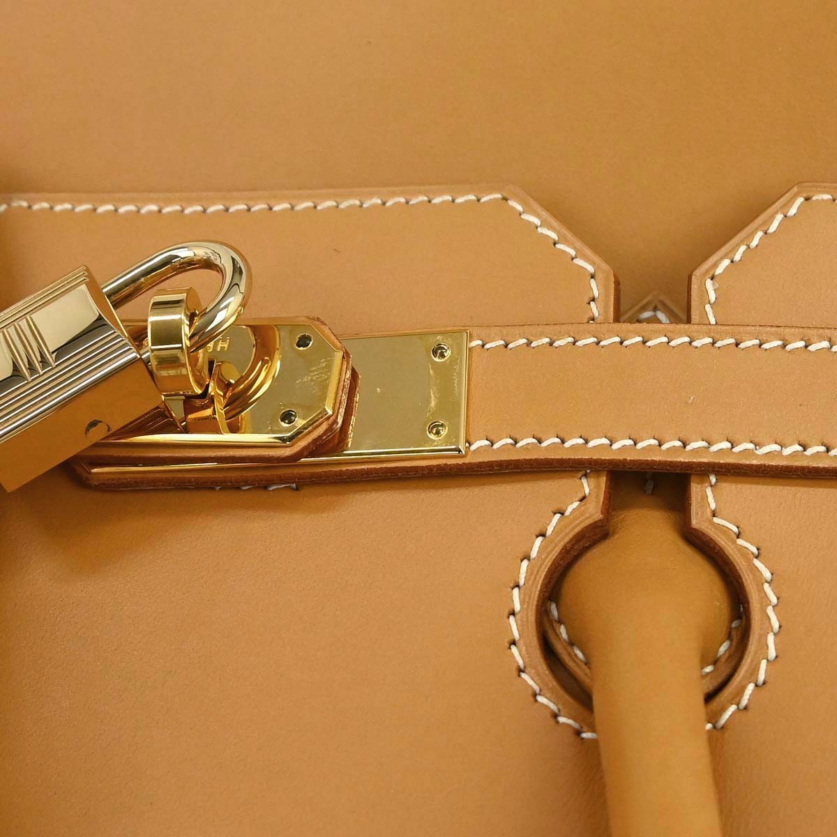 Hermes Hac Birkin Brown Vache Natural With Gold Hardware Neutral Leather Handbag (Pre-Owned)