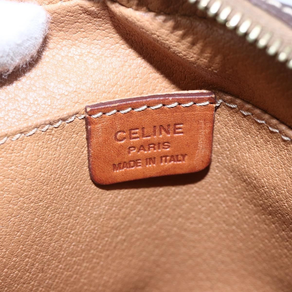 Celine Vintage Macadam Canvas And Leather Brown Canvas Shoulder Bag Bag (Pre-Owned)