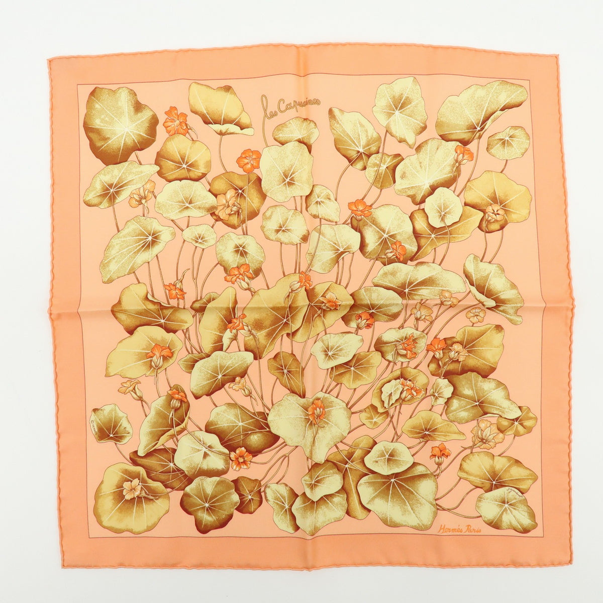 Hermes Carré 45 Les Capucines 100% Silk Multicolour Silk Scarve & Shawl Accessory (Pre-Owned)