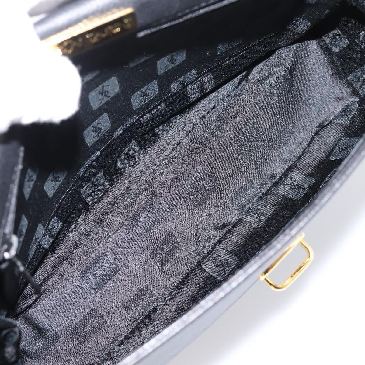 Saint Laurent Vintage Shoulder Bag Leather Black Leather Shoulder Bag Bag (Pre-Owned)