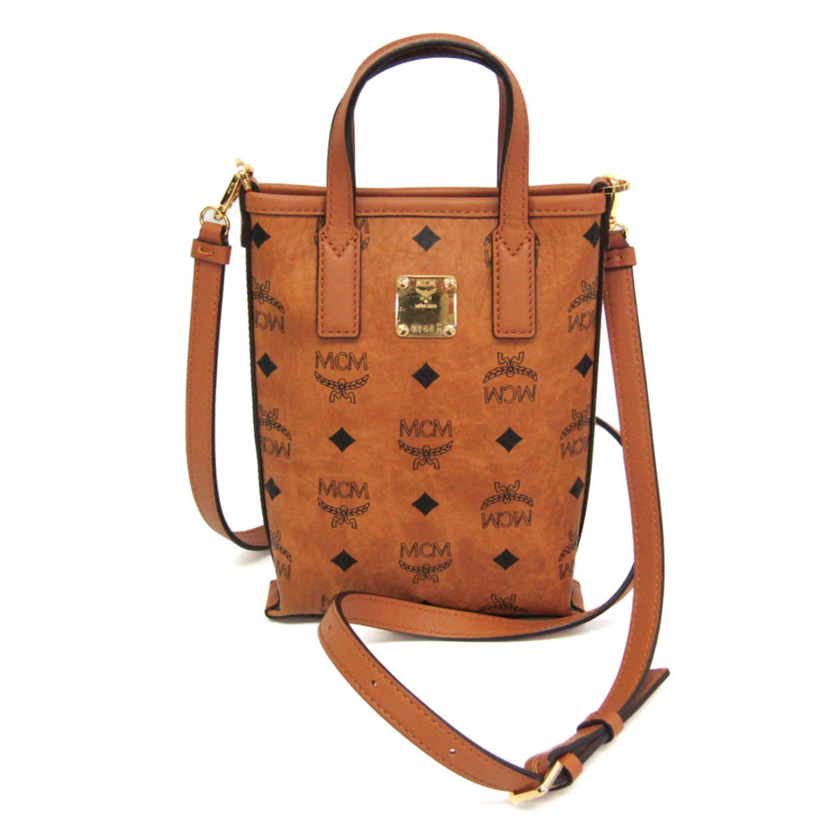 MCM Visetos Leather Brown Leather Handbag (Pre-Owned)