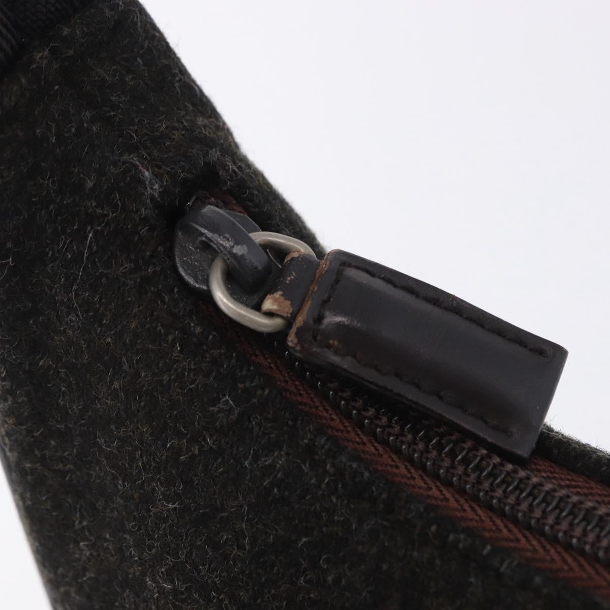 Prada Vintage Wool Black Wool Handbag (Pre-Owned)
