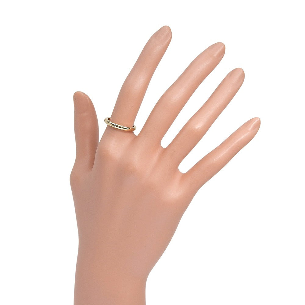Tiffany & Co. Elsa Peretti 1 Diamond Stacking Band Yellow Gold  With Diamond Gold Yellow_Gold Ring Jewelry (Pre-Owned)
