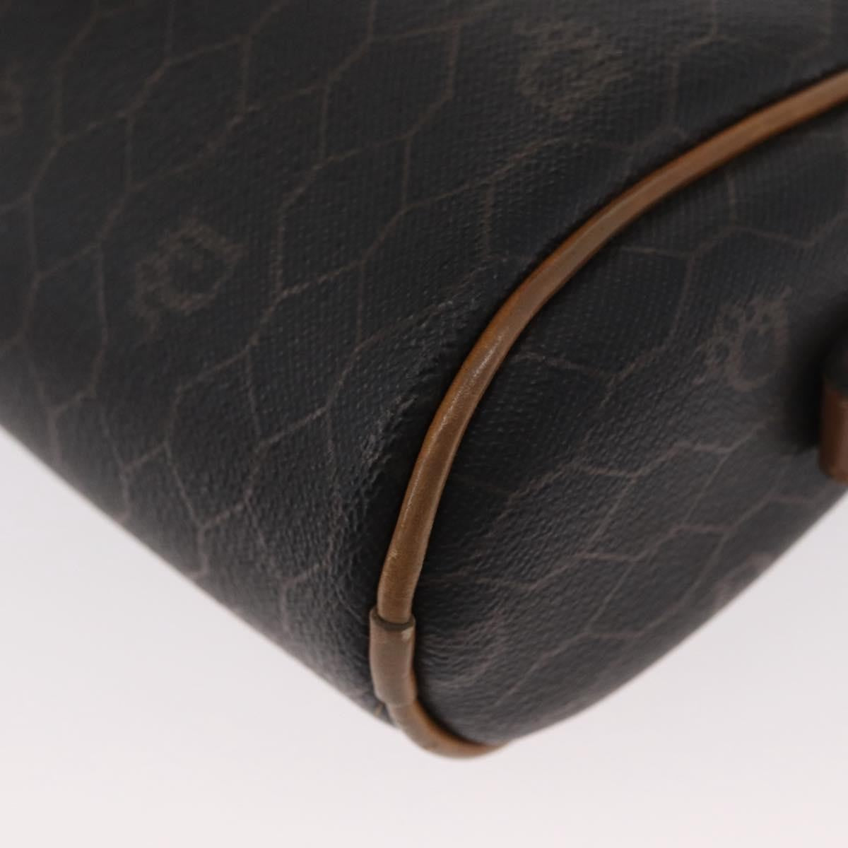 Christian Dior Vintage Honeycomb Canvas And Leather Black Canvas Shoulder Bag Bag (Pre-Owned)